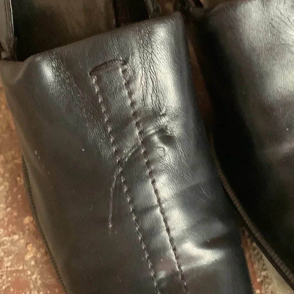 Franco Sarto Black Square Toe Chunky Heels size 10